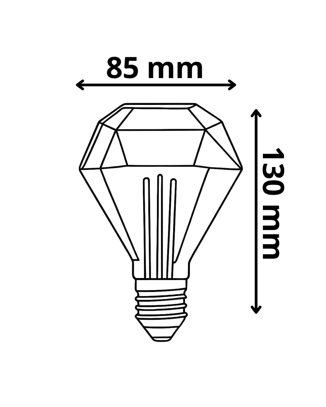 Kırılmaz Plastik GD-95 Amber LED Flamanlı Dekoratif Ampul - LEDx Rustik Ampul Modeli - Görsel 3