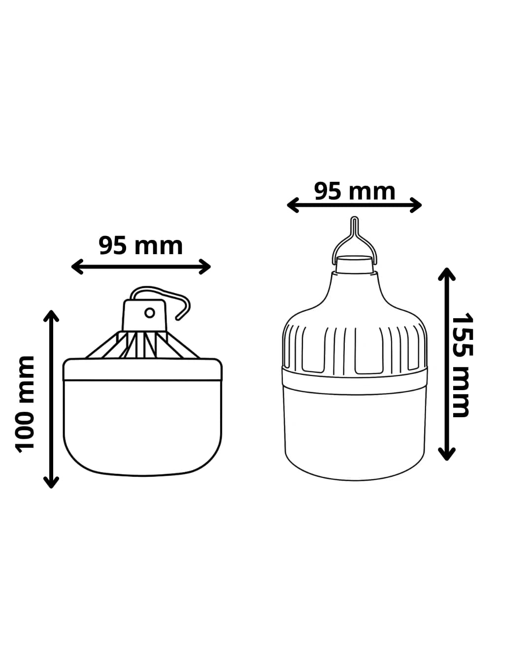 80W Teleskopik Şarj Edilebilir Kamp Ampulü - LEDx Şarjlı Ürünler Modeli - Görsel 3