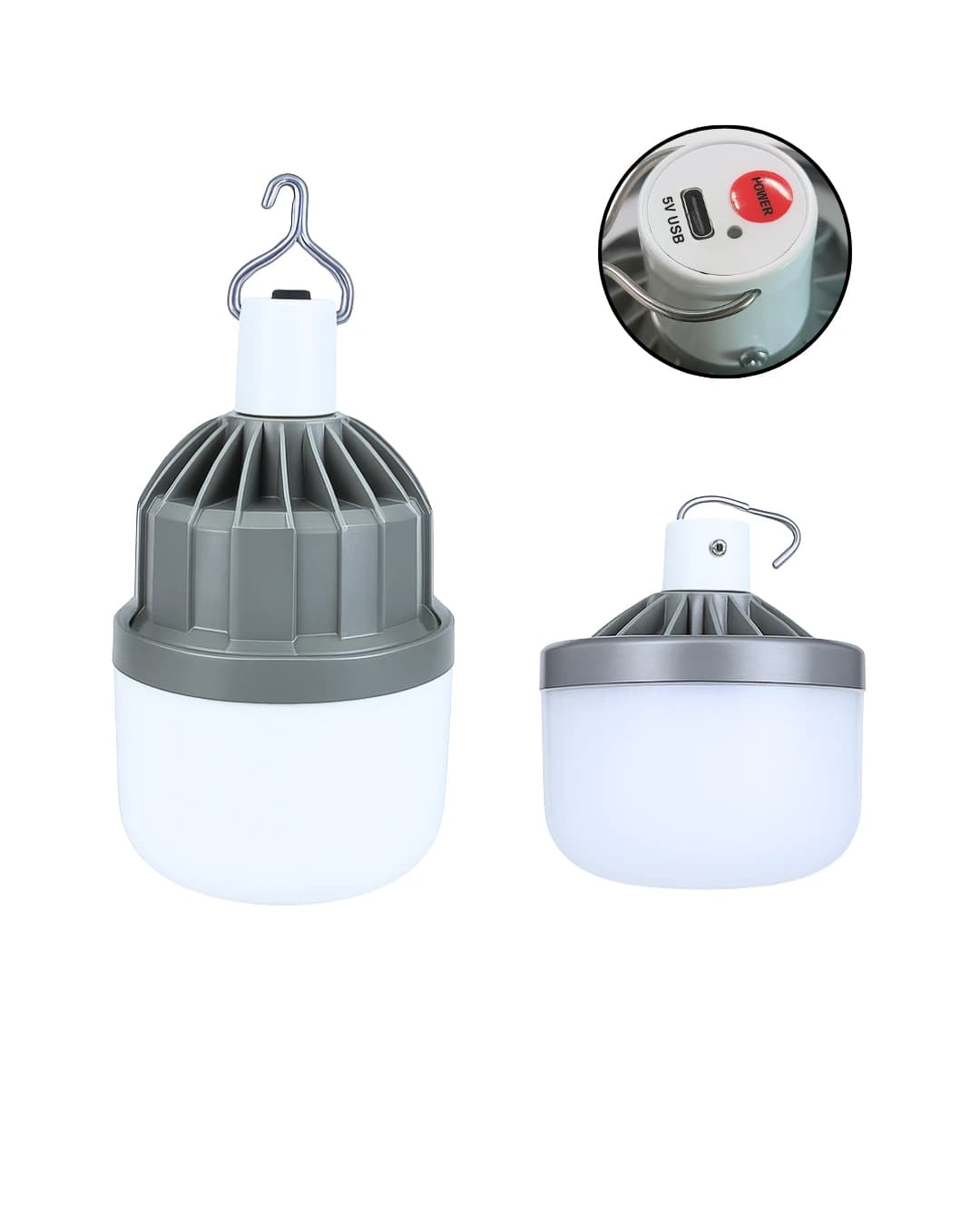 80W Teleskopik Şarj Edilebilir Kamp Ampulü - Şarjlı Ürünler